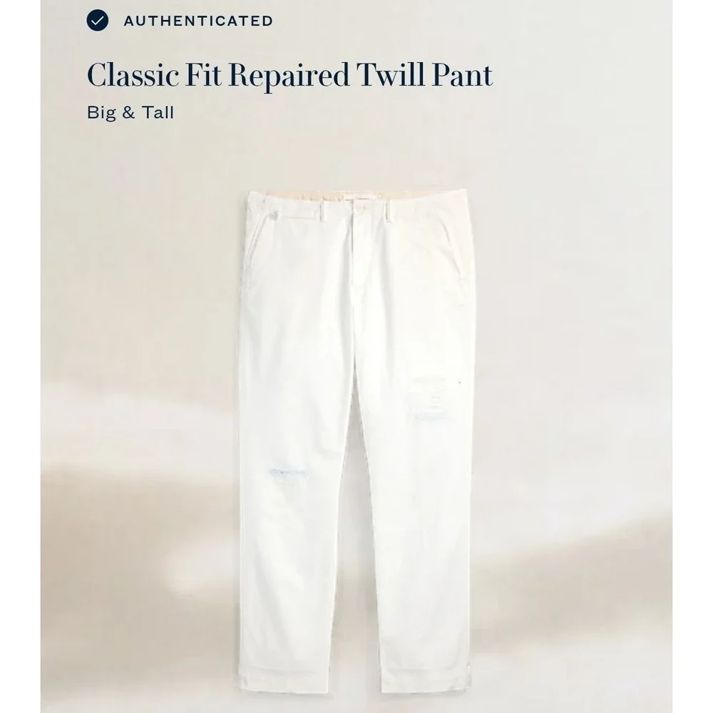 Polo Ralph Lauren Khaki Chino Pants Repaired Patchwork Distressed Size 48x34 NWT